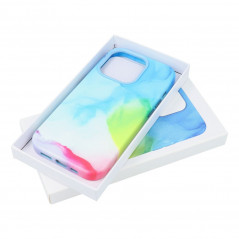 Apple iPhone 15 Plus Hülle Leather Mag Cover Elegant  MagSAFE  Farbspritzer