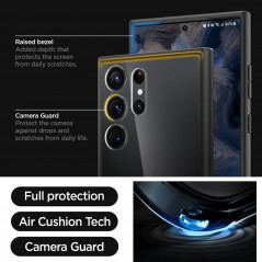 Samsung Galaxy S23 Ultra 5G Hülle Spigen Ultra Hybrid Kristallklar  Matt Schwarz