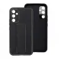 Samsung Galaxy A34 Hülle LEATHER Case Kickstand Schwarz