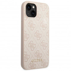 Apple iPhone 14 Hülle Guess 4G Gold Logo Elegant  Rosa