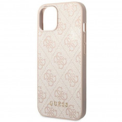 Apple iPhone 14 Hülle Guess 4G Gold Logo Elegant  Rosa