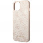 Apple iPhone 14 Hülle Guess 4G Gold Logo Elegant  Rosa