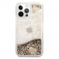 Apple iPhone 14 Pro Max Hülle Guess Liquide Glitter Charms Elegant  Gold