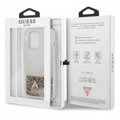 Apple iPhone 14 Pro Max Hülle Guess Liquide Glitter Charms Elegant  Gold