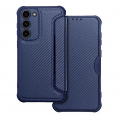 Samsung Galaxy S23 Plus 5G Book Handytaschen Razor Book Kohlenstoff-Faser, Kohlenstoffmuster  Blau