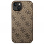Apple iPhone 14 Plus Hülle Guess 4G Gold Logo Elegant  Braun