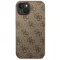 Apple iPhone 14 Plus Hülle Guess 4G Gold Logo Elegant  Braun
