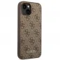 Apple iPhone 14 Plus Hülle Guess 4G Gold Logo Elegant  Braun
