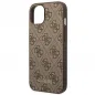 Apple iPhone 14 Plus Hülle Guess 4G Gold Logo Elegant  Braun