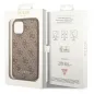Apple iPhone 14 Plus Hülle Guess 4G Gold Logo Elegant  Braun