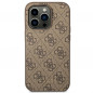 Apple iPhone 14 Pro Hülle Guess 4G Gold Logo Elegant  Braun