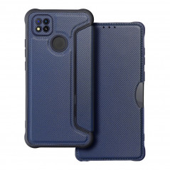 XIAOMI Redmi 9C NFC Book Handytaschen Razor Book Kohlenstoff-Faser, Kohlenstoffmuster  Blau