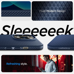 Apple iPhone 14 Pro Hülle Spigen  Liquid Air Navy blau