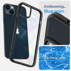 Apple iPhone 14 Plus Hülle Spigen Ultra Hybrid Kristallklar  Matt Schwarz