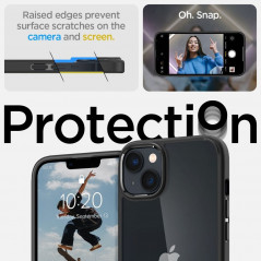 Apple iPhone 14 Plus Hülle Spigen Ultra Hybrid Kristallklar  Matt Schwarz