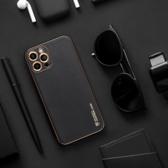 Apple iPhone 14 Plus Hülle Leather Schwarz
