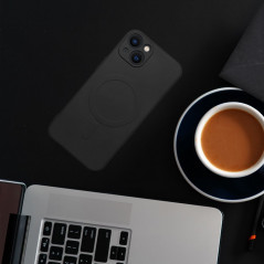 Apple iPhone 13 mini Hülle Silicone Mag Cover MagSAFE  Schwarz