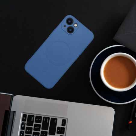 Apple iPhone 13 Hülle Silicone Mag Cover MagSAFE  Blau