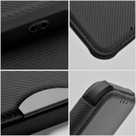 Samsung Galaxy S23 5G Book Handytaschen Razor Book Kohlenstoff-Faser, Kohlenstoffmuster  Schwarz