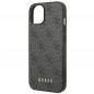 Apple iPhone 14 Plus Hülle Guess 4G Gold Logo Elegant  Grau