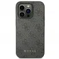 Apple iPhone 14 Pro Hülle Guess 4G Gold Logo Elegant  Grau