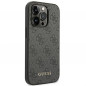 Apple iPhone 14 Pro Hülle Guess 4G Gold Logo Elegant  Grau