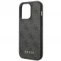 Apple iPhone 14 Pro Hülle Guess 4G Gold Logo Elegant  Grau