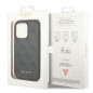 Apple iPhone 14 Pro Hülle Guess 4G Gold Logo Elegant  Grau