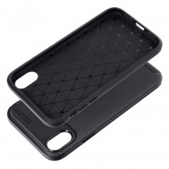 Apple iPhone XR Hülle Carbon premium Elegant  Schwarz