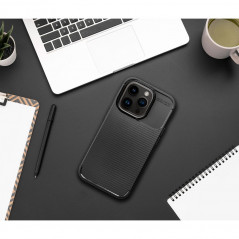 Apple iPhone XR Hülle Carbon premium Elegant  Schwarz