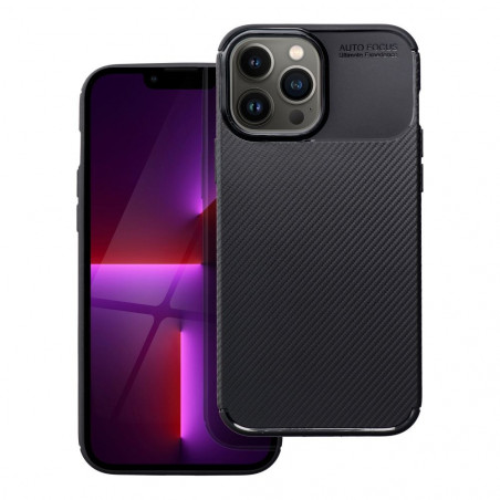 Apple iPhone 13 Pro Max Hülle Carbon premium Elegant  Schwarz