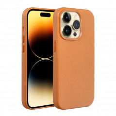 Apple iPhone 14 Pro Hülle Leather Mag Cover Elegant  MagSAFE  Orange