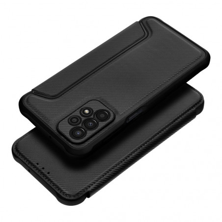 Samsung Galaxy A23 5G Book Handytaschen Razor Book Kohlenstoff-Faser, Kohlenstoffmuster  Schwarz