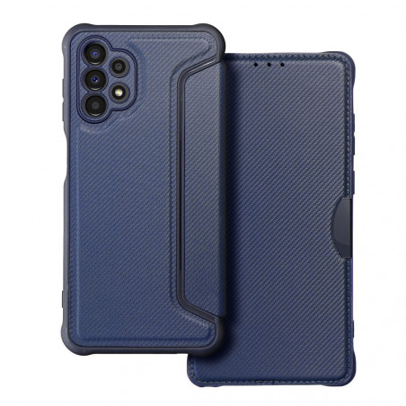 Samsung Galaxy A32 LTE Book Handytaschen Razor Book Kohlenstoff-Faser, Kohlenstoffmuster  Blau