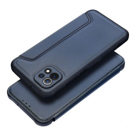 Samsung Galaxy A03 Book Handytaschen Razor Book Kohlenstoff-Faser, Kohlenstoffmuster  Blau