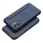 Apple iPhone 12 Book Handytaschen Razor Book Kohlenstoff-Faser, Kohlenstoffmuster  Blau