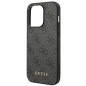 Apple iPhone 14 Pro Max Hülle Guess 4G Gold Logo Elegant  Grau