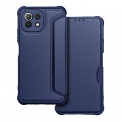XIAOMI Mi 11 Lite 5G NE Book Handytaschen Razor Book Kohlenstoff-Faser, Kohlenstoffmuster  Blau