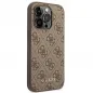 Apple iPhone 14 Pro Max Hülle Guess 4G Gold Logo Elegant  Braun
