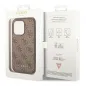 Apple iPhone 14 Pro Max Hülle Guess 4G Gold Logo Elegant  Braun