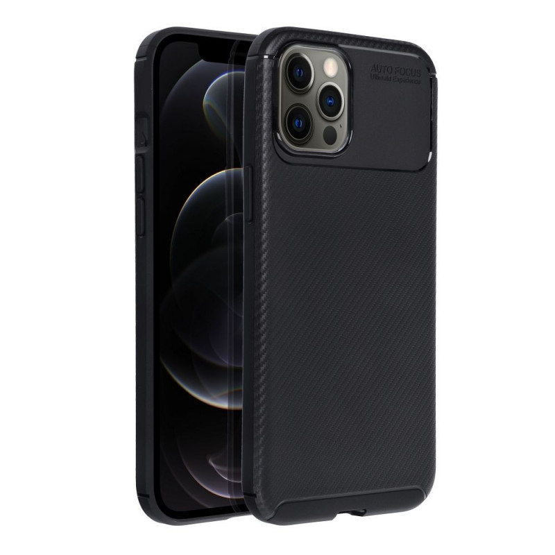 Apple iPhone 12 Pro Max Hülle Carbon premium Elegant  Schwarz