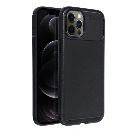 Apple iPhone 12 Pro Max Hülle Carbon premium Elegant  Schwarz