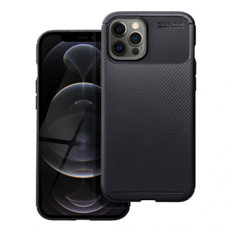Apple iPhone 12 Pro Max Hülle Carbon premium Elegant  Schwarz