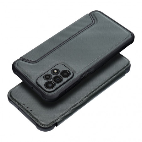 Samsung Galaxy A23 5G Book Handytaschen Razor Book Kohlenstoff-Faser, Kohlenstoffmuster  Dunkelgrün