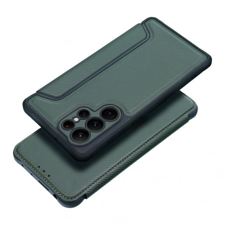 Samsung Galaxy A13 5G Book Handytaschen Razor Book Kohlenstoff-Faser, Kohlenstoffmuster  Dunkelgrün