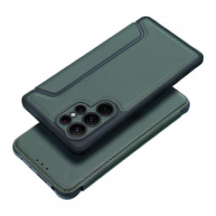Samsung Galaxy A04s Book Handytaschen Razor Book Kohlenstoff-Faser, Kohlenstoffmuster  Dunkelgrün