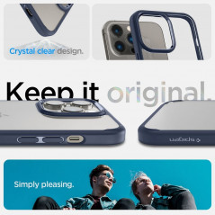 Apple iPhone 14 Pro Hülle Spigen Ultra Hybrid Kristallklar  Navy blau