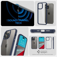 Apple iPhone 14 Pro Hülle Spigen Ultra Hybrid Kristallklar  Navy blau