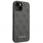 Apple iPhone 14 Hülle Guess 4G Gold Logo Elegant  Grau
