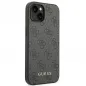 Apple iPhone 14 Hülle Guess 4G Gold Logo Elegant  Grau